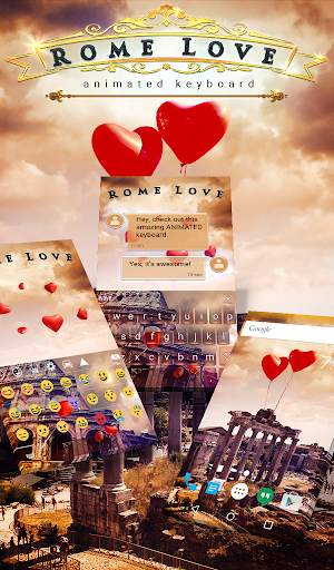 Rome Love Animated Keyboard   Live Wallpaper screenshot 1