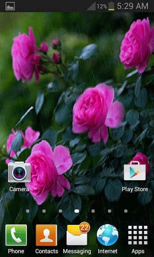 Rainy Pink Flowers LWP screenshot 3