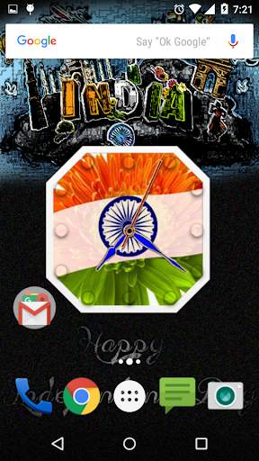 India Flag  Clock Wallpaper screenshot 1