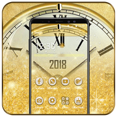 Gold Glitter Wall Clock Theme icon