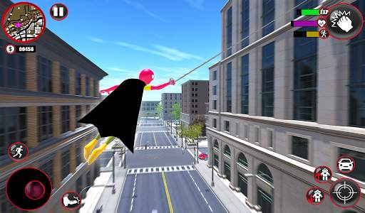 Flying Stickman Rope Hero - Crime City Rope Hero स्क्रीनशॉट 8
