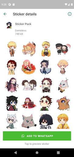 Tanjiro Kamado KNY Stickers Whatsapp screenshot 3