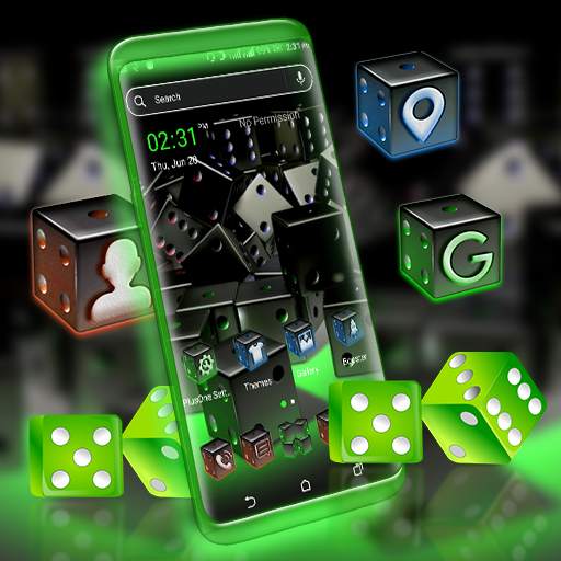 3D Dice Neon Launcher Theme 2.4