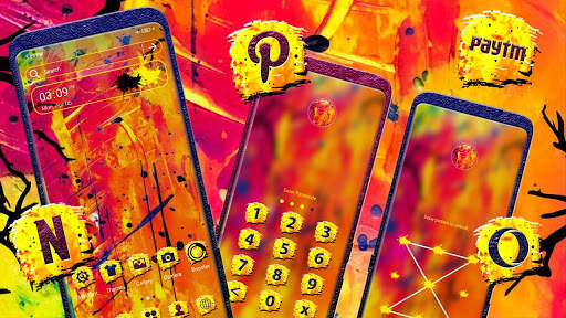 Yellow Red Painting Launcher Theme screenshot 3