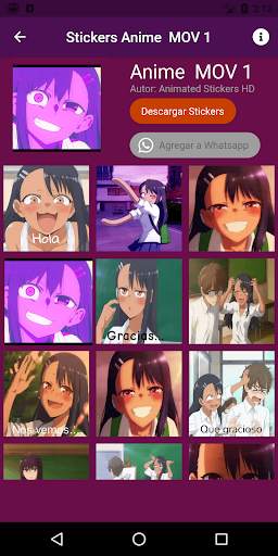 Animated anime stickers for WhatsApp. screenshot 1