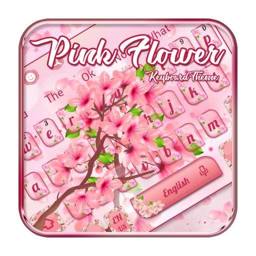 Pink Blossom Flower Keyboard Theme 10001004