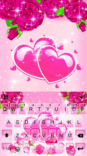 Pink Roses Gravity Keyboard Background screenshot 5