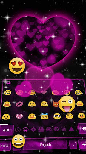 Neon Pink Sparkle Love Keyboard screenshot 3