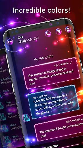 Neon light SMS theme screenshot 2