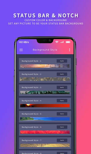 Customized color status bar -  custom notch screenshot 3