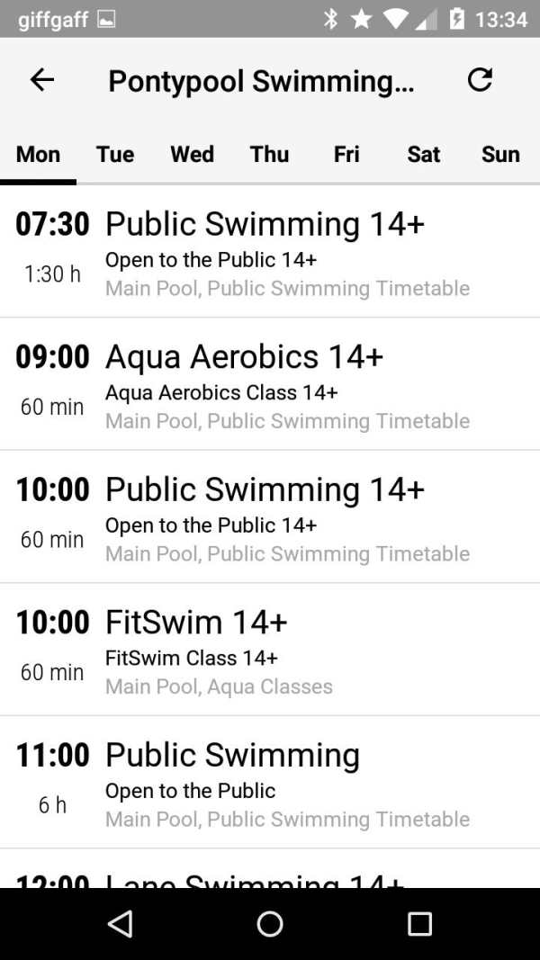 Torfaen Leisure screenshot 4