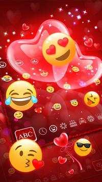 Red Love Keyboard Theme 2 تصوير الشاشة