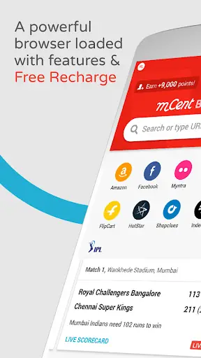mCent Browser - Recharge Brows screenshot 1