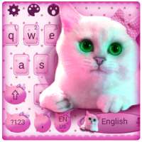 Cute Kitty Pink Bow Keyboard logo
