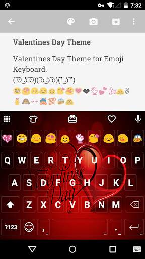 Valentines Day Emoji Keyboard screenshot 1