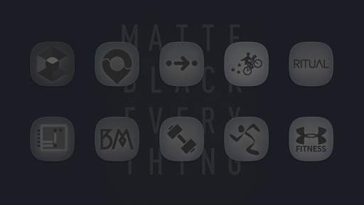 Matte Black SQUIRCLE Icons screenshot 1