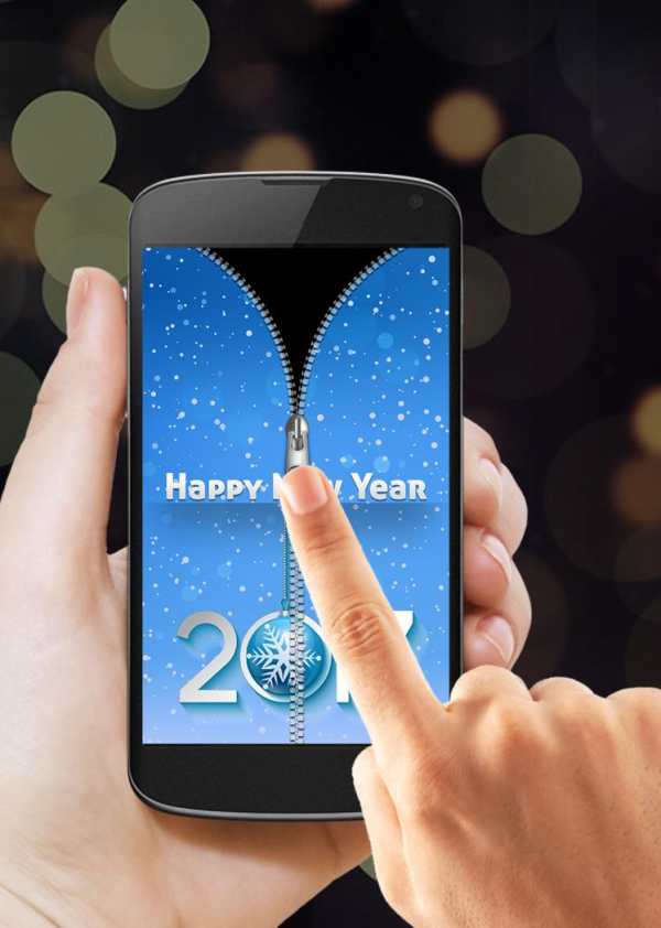 New Year 2017 Zipper Lock screenshot 2