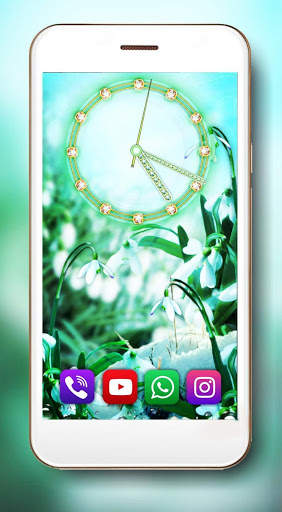 Snowdrops Spring Clock Live Wallpaper screenshot 4