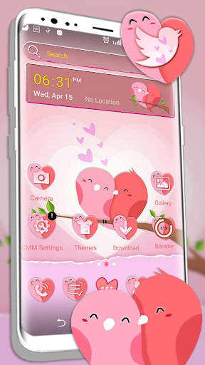 Love Heart Pink Launcher Theme screenshot 1