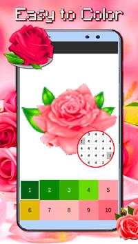 Roses Flowers Coloring - Color By Number_PixelArt screenshot 3