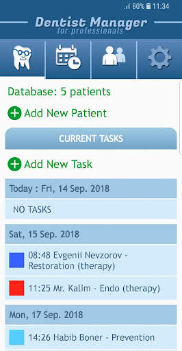 Dentist Manager: patient organiser software screenshot 1
