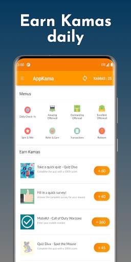 AppKama - Earn Money Online Playing Games स्क्रीनशॉट 1