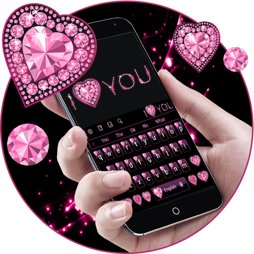 Pink Heart Diamond Keyboard icon