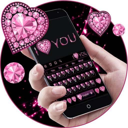 Pink Heart Diamond Keyboard 10001005