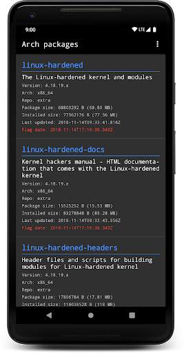 Arch packages screenshot 2