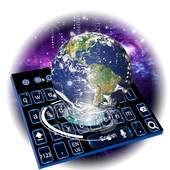 3D Blue Earth keyboard theme 10001006
