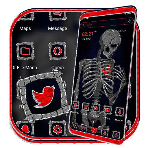 Broken Heart Skeleton Launcher Theme icon