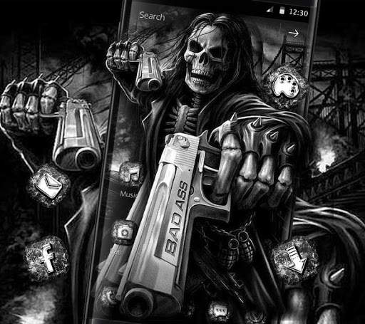 Black Skull Gun Fire Theme screenshot 3