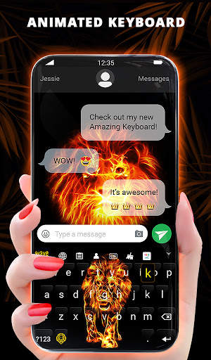 Fire Wallpaper and Keyboard - Fire Lion screenshot 2
