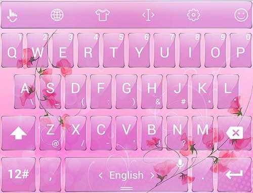 Keyboard Theme Glass Pink Flow screenshot 7