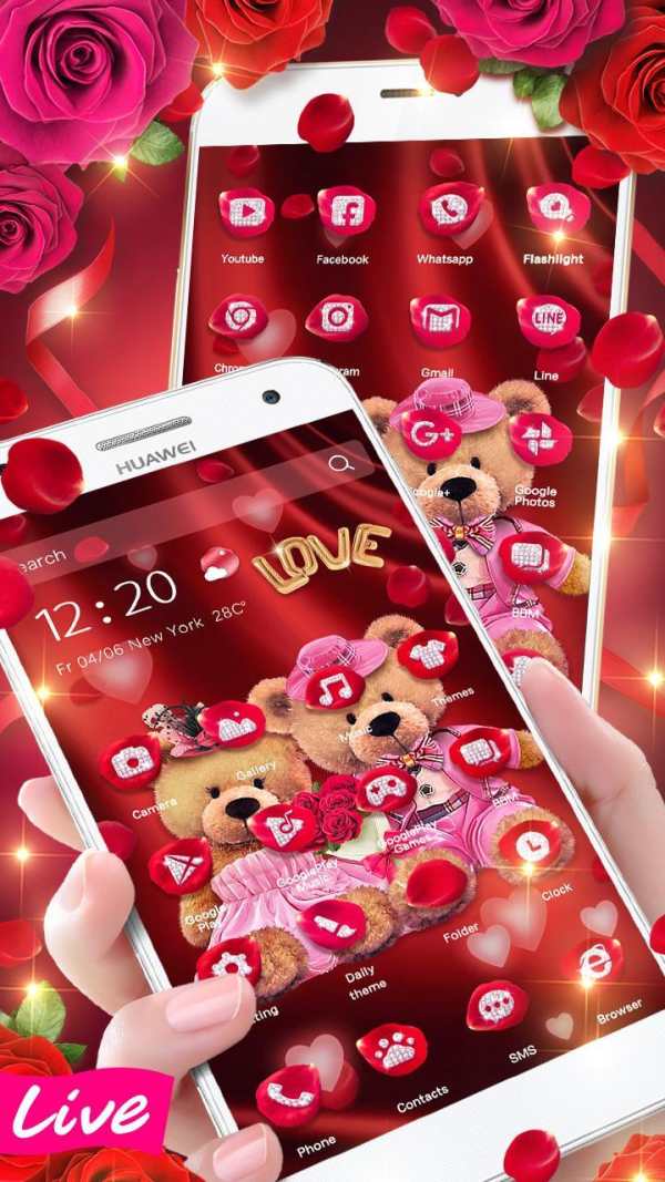3D Love Bear Couple Theme screenshot 5