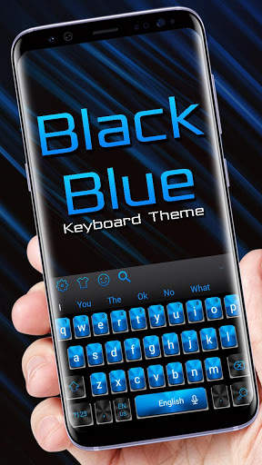 Classic Black Blue Keyboard Theme स्क्रीनशॉट 1
