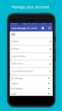 Data Manager for Jio :Check Jio Data Balance,Usage screenshot 3