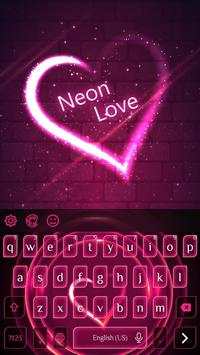 Neon Love Keyboard Theme screenshot 1