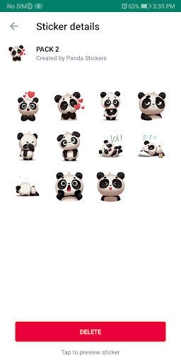 Panda Stickers for Whatsapp screenshot 5