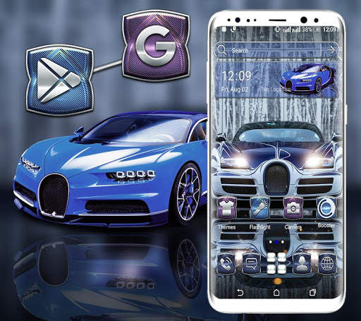 Blue Sport Car Launcher Theme screenshot 1