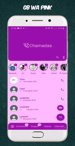 GB WA Theme Pink Aero App 2023 screenshot 2