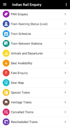 Indian Rail Enquiry (No Ads) screenshot 1