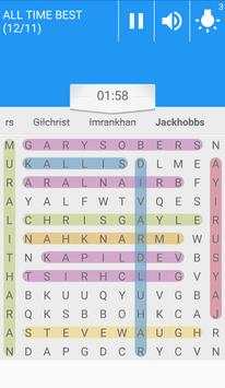 CRICKET GAME -  WORD SEARCH screenshot 1
