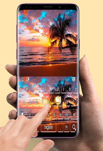 Sunset Beach With Palm keyboard screenshot 3