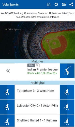 Vola Sports Live Streaming TV Guide screenshot 3