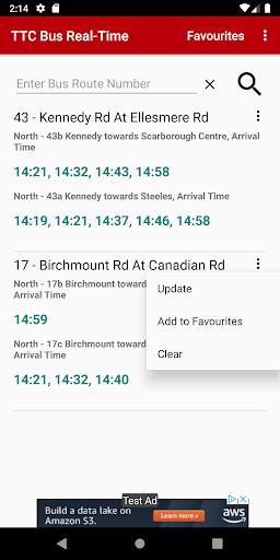 TTC Bus Real-Time, Min Data Usage screenshot 4