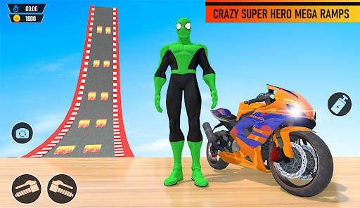 Superhero Mega Ramp Bike Stunt screenshot 8