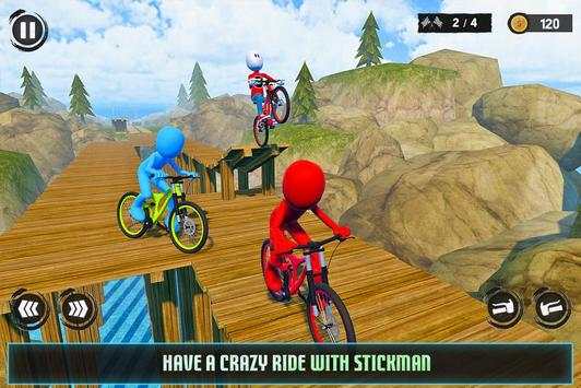 Uphill Stickman BMX Bicycle Stunts screenshot 13