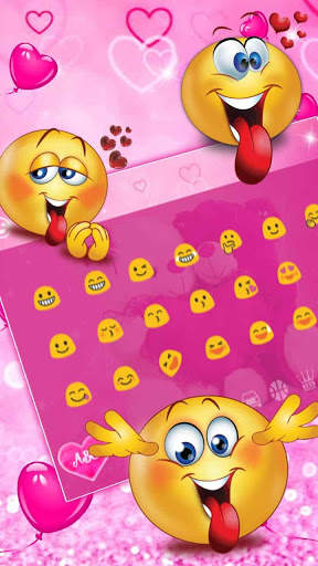 Pink Love Teddy Bear Keyboard screenshot 3