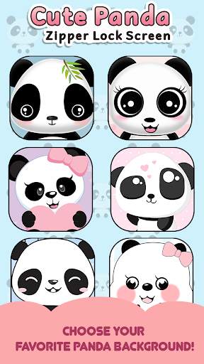 Cute Panda Zipper Lock Screen screenshot 2